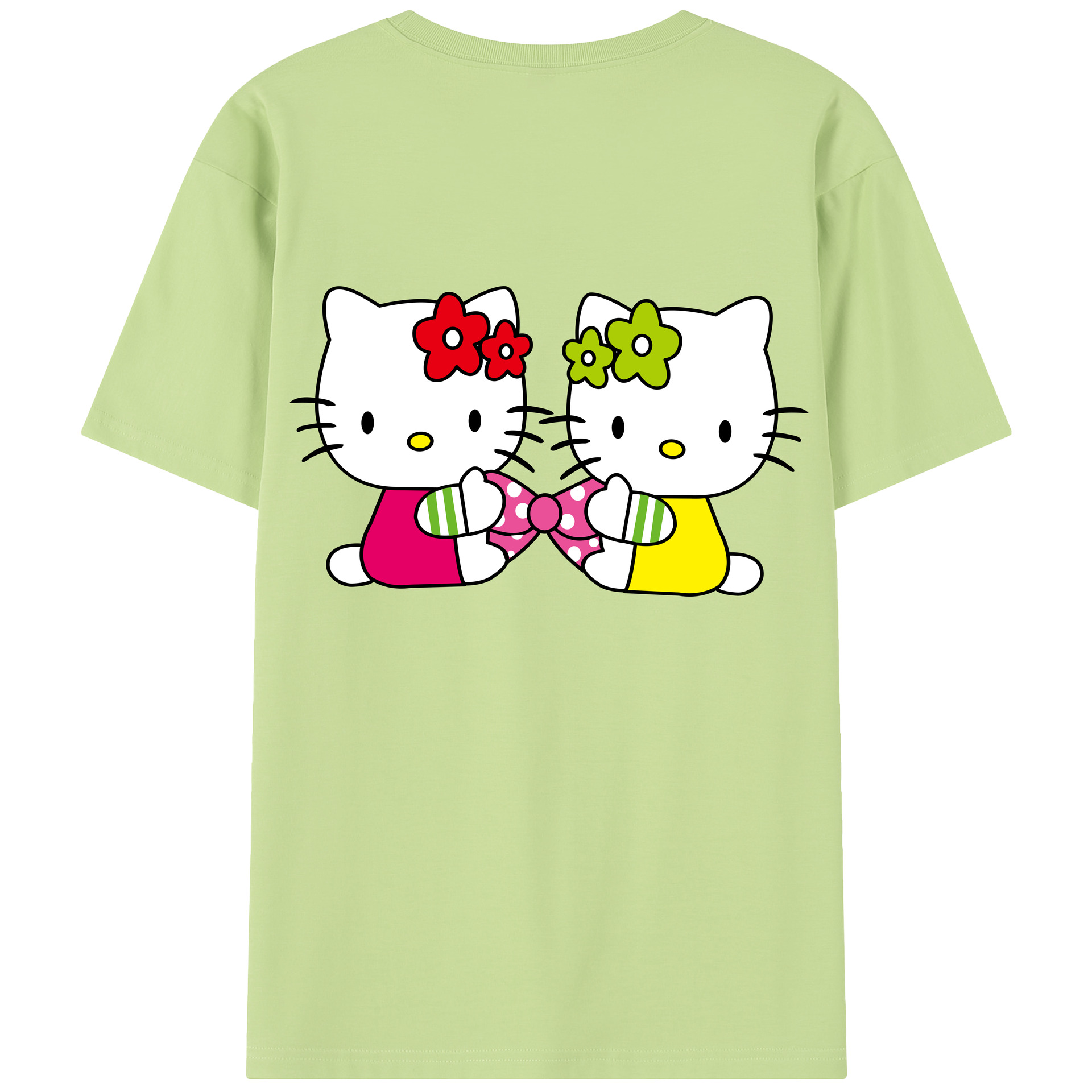 （画像用） Hello Kitty ハローキティ 綿100％半袖Tシャツ（背面プリント）